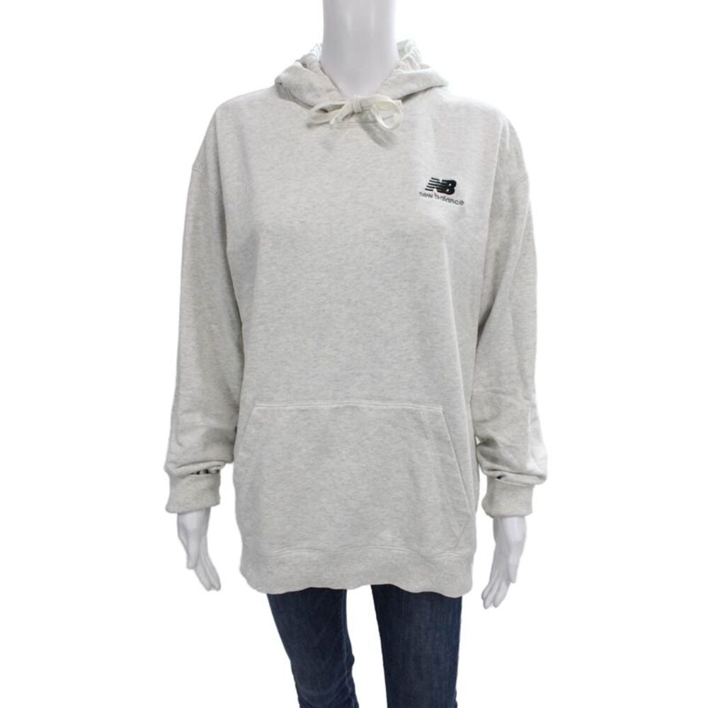 New Balance Womens Pullover Hoodie Gray Cotton Size 2
